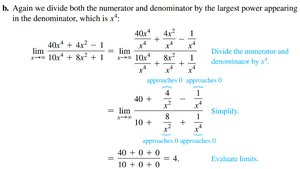 Limit calculation for rational function with equal degree