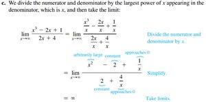 Limit calculation for rational function with numerator degree higher