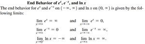 End behavior of exponential and logarithmic functions