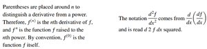 Parentheses and notation for higher-order derivatives