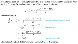 Proof of Constant Multiple Rule