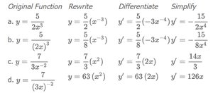 Examples combining power and constant multiple rules