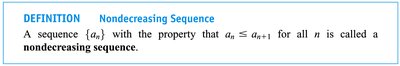Definition of nondecreasing sequence