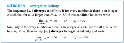 Definition of divergence to infinity and negative infinity