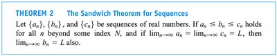 Sandwich Theorem for Sequences