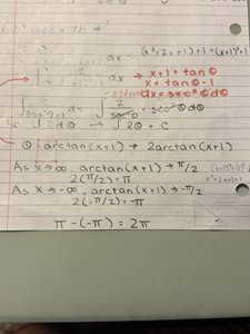Trigonometric substitution and arctangent evaluation