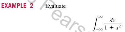 Example: Evaluate integral of 1/(1+x^2) from -infty to infty