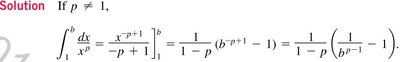 p-test solution for improper integrals