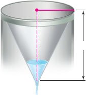 Conical tank with water draining