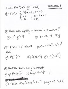 Function graph for domain and range