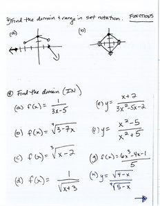 Graphs for domain and range