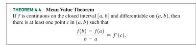 Mean Value Theorem statement