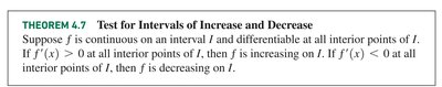 Test for intervals of increase and decrease