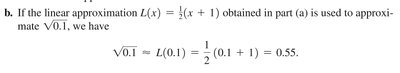 Linear approximation for sqrt(0.1)