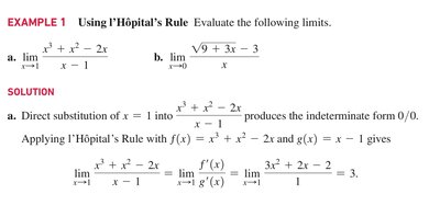 L'Hôpital's Rule example 1