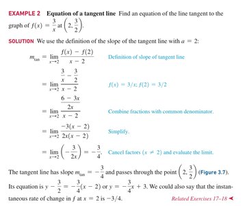 Example of finding the tangent line for a cubic function
