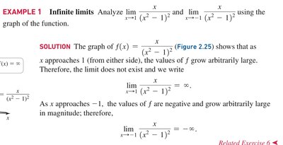 Example of infinite limits and vertical asymptotes