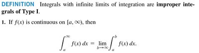 Improper integral with infinite lower limit