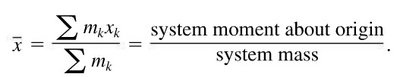 General center of mass formula
