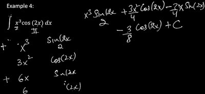Example: integral of x^3 cos(2x)