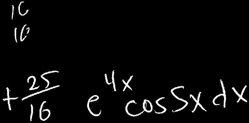 Solution for integral of e^{4x} cos(5x)