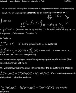 Integration by parts derivation and product rule
