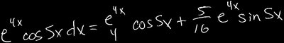 Alternate form for e^{4x} cos(5x)