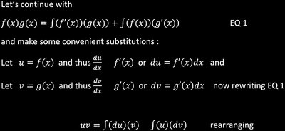Integration by parts substitutions and rearrangement