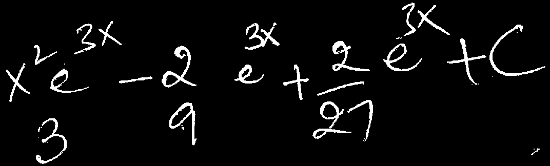 Solution for integral of x^2 e^{3x}