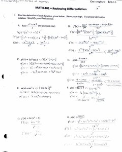 Worked differentiation problems