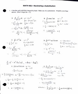 Worked u-substitution integration problems
