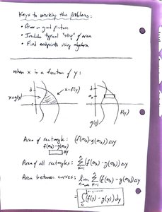 Area between curves with y as variable