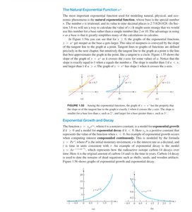 Graphs of the natural exponential function and exponential growth/decay