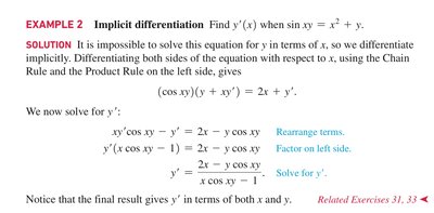 Implicit differentiation example