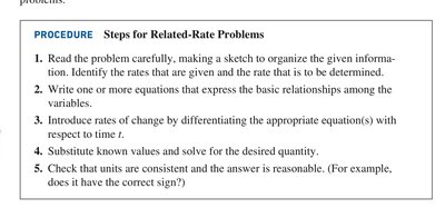 Steps for related-rate problems