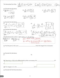 Worked examples of derivatives using sum rule