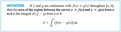 Definition: Area between two curves