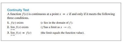 Continuity Test conditions