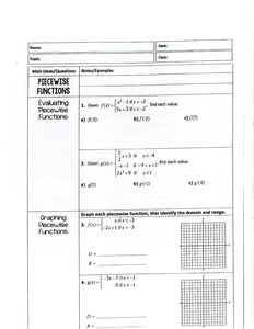 Piecewise function graphs and domains/ranges