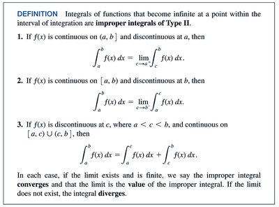 Definition of improper integrals of Type II