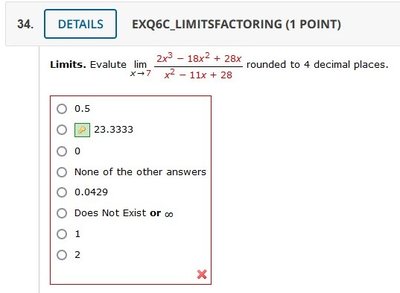 Limit at infinity multiple choice