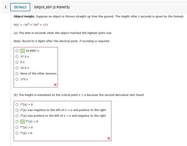 Object height optimization multiple choice