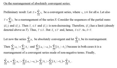 On the rearrangement of absolutely convergent series