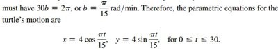 Derivation of turtle's parametric equations
