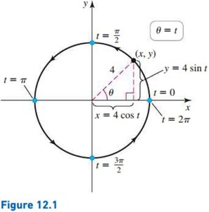 Circle with parametric coordinates and orientation