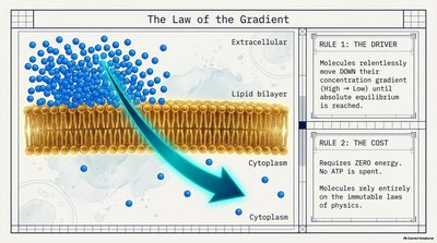 Law of the gradient: Passive movement