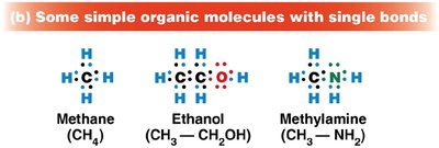 Simple organic molecules with single bonds