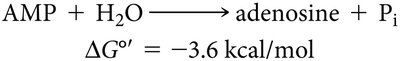 AMP hydrolysis equation