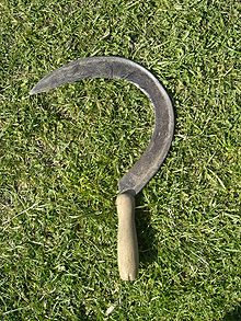 Sickle tool, representing sickle cell shape