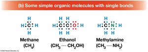 Simple organic molecules with single bonds